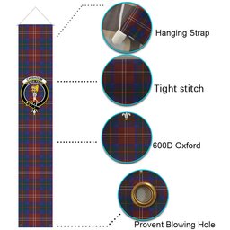 ScotsTee Shop Scottish Chisholm Hunting Modern Tartan Front Porch Sign Set, Hanging Banner Set