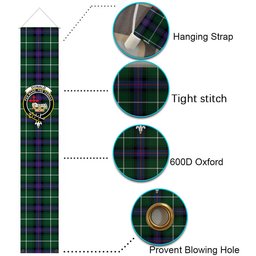 ScotsTee Shop Scottish Donald of the Isles Hunting Modern Tartan Front Porch Sign Set, Hanging Banner Set