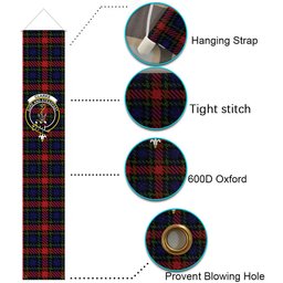 ScotsTee Shop Scottish Clarke Red Tartan Front Porch Sign Set, Hanging Banner Set