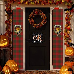 ScotsTee Shop Scottish Cumming 1842 Tartan Front Porch Sign Set, Hanging Banner Set