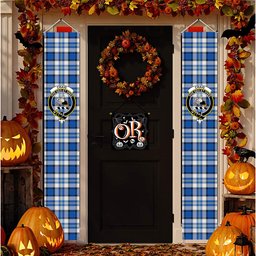 ScotsTee Shop Scottish Craig Paisley Modern Tartan Front Porch Sign Set, Hanging Banner Set
