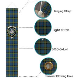 ScotsTee Shop Scottish Dalrymple M of Oxenfoord Tartan Front Porch Sign Set, Hanging Banner Set