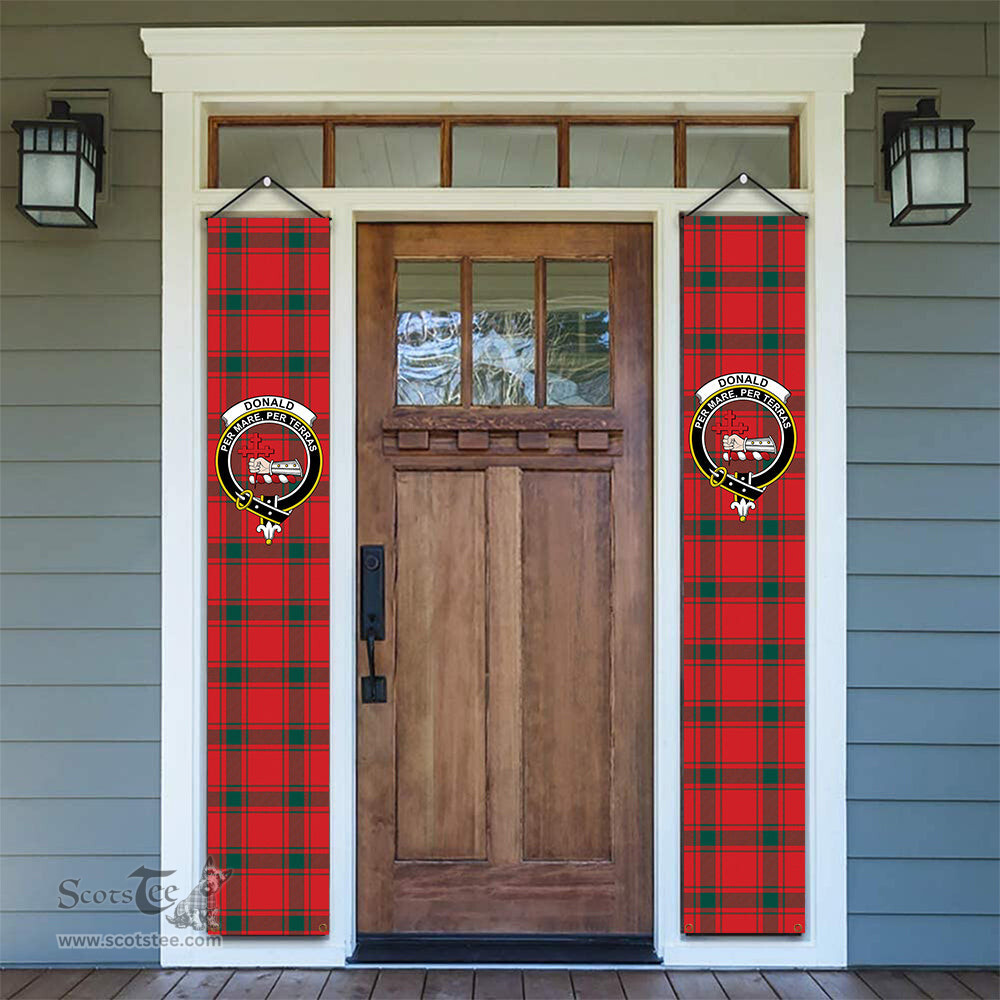 ScotsTee Shop Scottish Donald of Sleat Modern Tartan Front Porch Sign Set, Hanging Banner Set