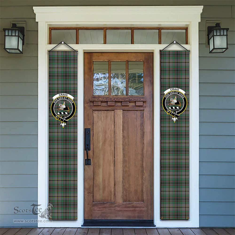 ScotsTee Shop Scottish Craig Tartan Front Porch Sign Set, Hanging Banner Set
