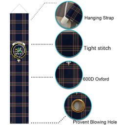 ScotsTee Shop Scottish Crichton Modern Tartan Front Porch Sign Set, Hanging Banner Set