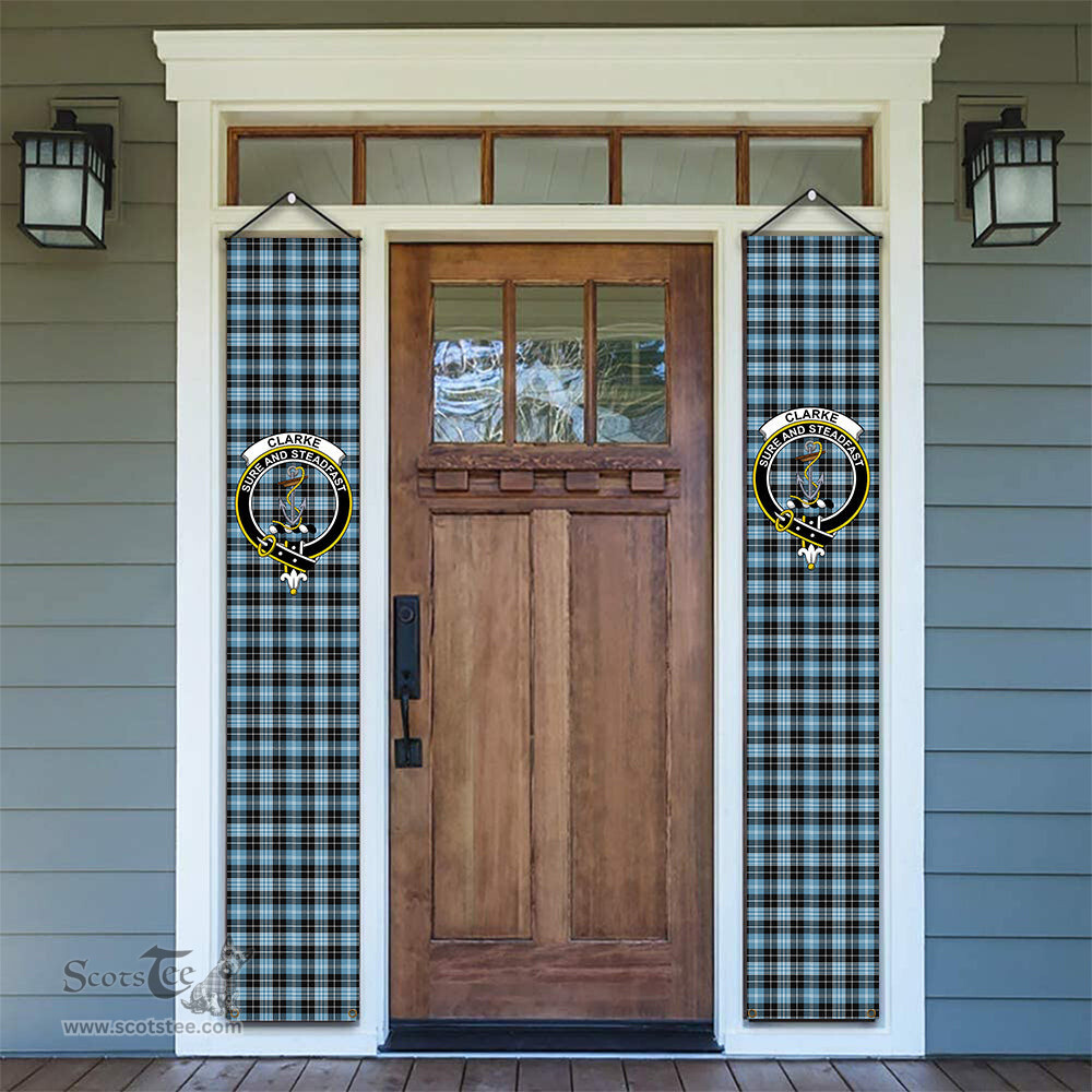 ScotsTee Shop Scottish Clarke Ancient Tartan Front Porch Sign Set, Hanging Banner Set