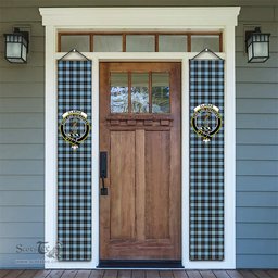 ScotsTee Shop Scottish Clarke Ancient Tartan Front Porch Sign Set, Hanging Banner Set
