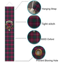 ScotsTee Shop Scottish Crawford Red Modern Tartan Front Porch Sign Set, Hanging Banner Set