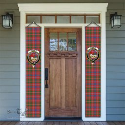 ScotsTee Shop Scottish Donald of Glenaladale Ancient Tartan Front Porch Sign Set, Hanging Banner Set