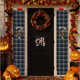 ScotsTee Shop Scottish Colquhoun Dress Tartan Front Porch Sign Set, Hanging Banner Set