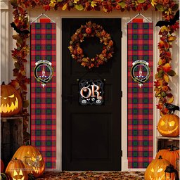 ScotsTee Shop Scottish Charteris Tartan Front Porch Sign Set, Hanging Banner Set