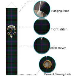 ScotsTee Shop Scottish Davidson Modern Tartan Front Porch Sign Set, Hanging Banner Set