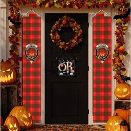 ScotsTee Shop Scottish Cameron Modern Tartan Front Porch Sign Set, Hanging Banner Set