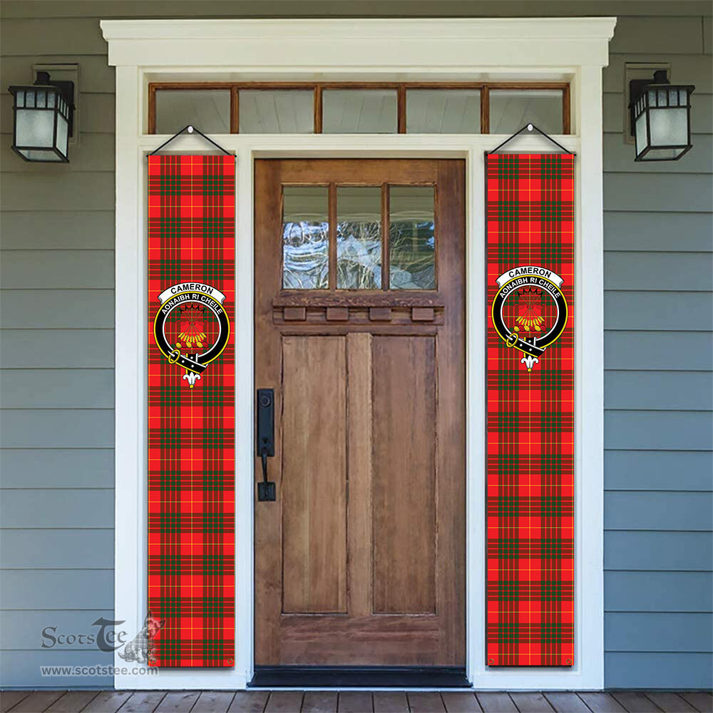 ScotsTee Shop Scottish Cameron Modern Tartan Front Porch Sign Set, Hanging Banner Set