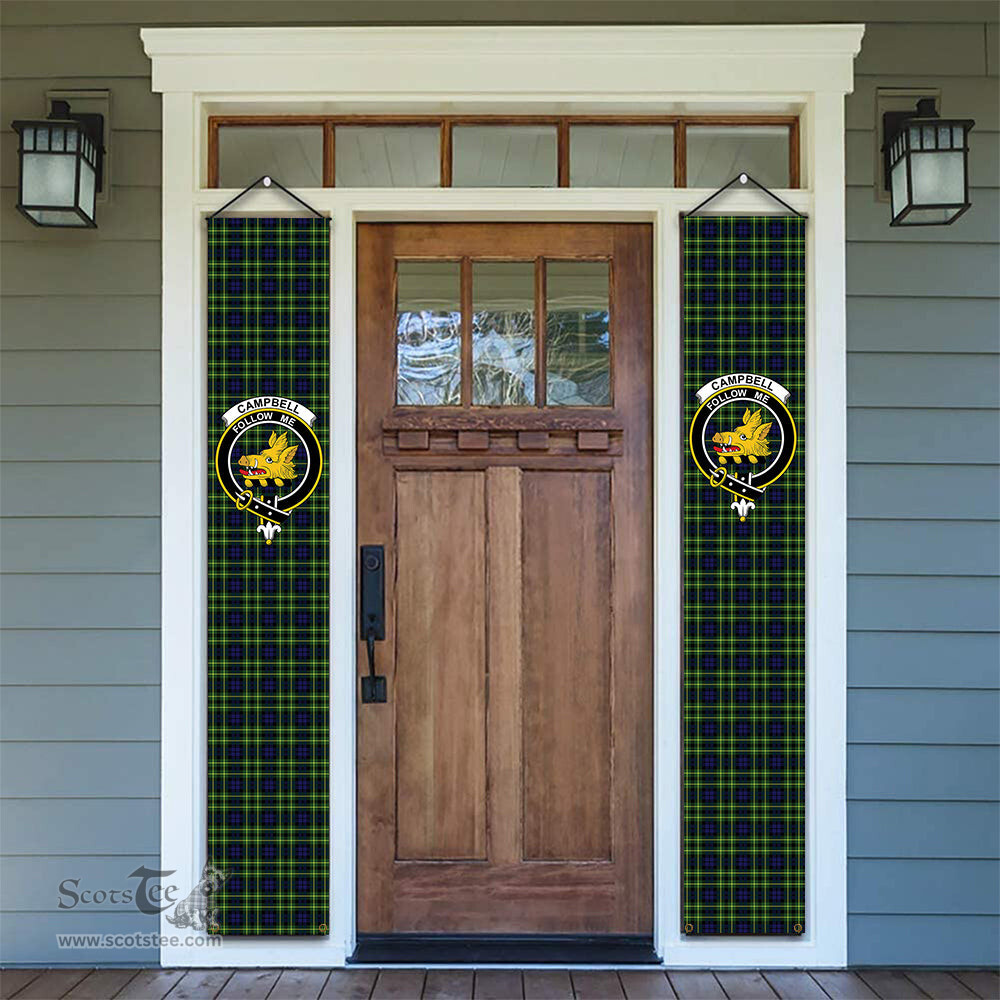 ScotsTee Shop Scottish Campbell of Breadalbane Modern Tartan Front Porch Sign Set, Hanging Banner Set
