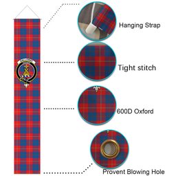 ScotsTee Shop Scottish Galloway Red Tartan Front Porch Sign Set, Hanging Banner Set