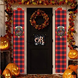 ScotsTee Shop Scottish Fraser Lovat Modern Tartan Front Porch Sign Set, Hanging Banner Set