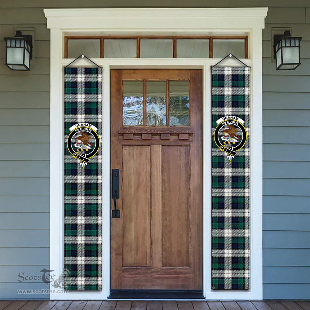 ScotsTee Shop Scottish Graham Dress Modern Tartan Front Porch Sign Set, Hanging Banner Set