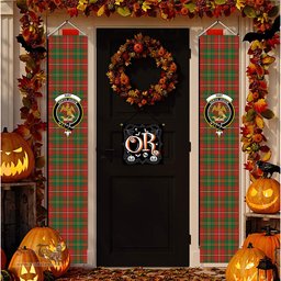 ScotsTee Shop Scottish Hay Ancient Tartan Front Porch Sign Set, Hanging Banner Set