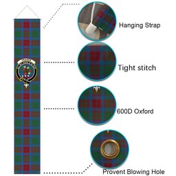 ScotsTee Shop Scottish Fraser of Altyre Ancient Tartan Front Porch Sign Set, Hanging Banner Set
