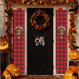 ScotsTee Shop Scottish Drummond Modern Tartan Front Porch Sign Set, Hanging Banner Set