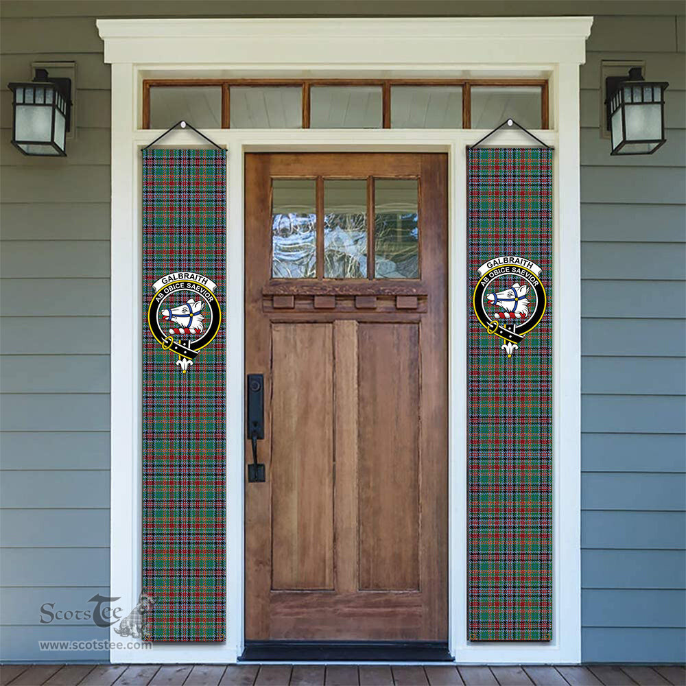 ScotsTee Shop Scottish Galbraith Old Ancient Tartan Front Porch Sign Set, Hanging Banner Set