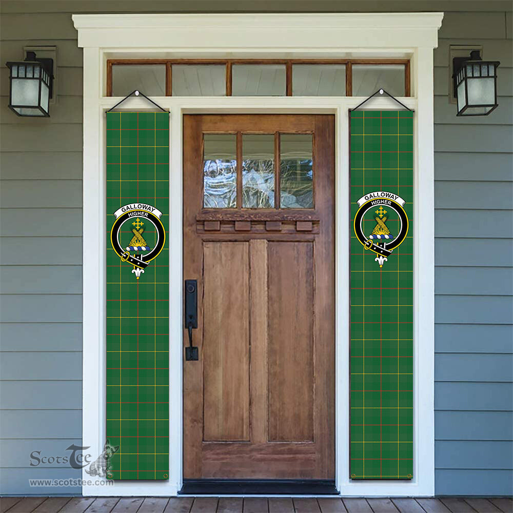 ScotsTee Shop Scottish Galloway Green Ancient Tartan Front Porch Sign Set, Hanging Banner Set