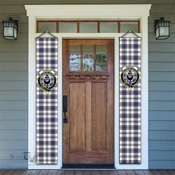 ScotsTee Shop Scottish Hannay Modern Tartan Front Porch Sign Set, Hanging Banner Set