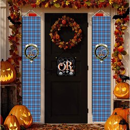 ScotsTee Shop Scottish Elliot Ancient Tartan Front Porch Sign Set, Hanging Banner Set