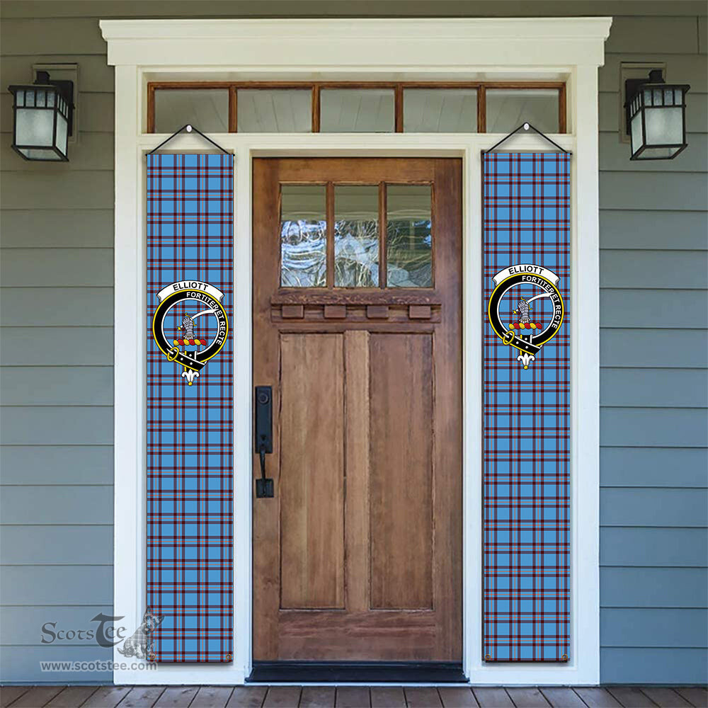 ScotsTee Shop Scottish Elliot Ancient Tartan Front Porch Sign Set, Hanging Banner Set