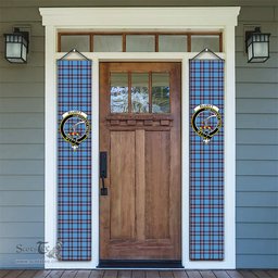 ScotsTee Shop Scottish Elliot Ancient Tartan Front Porch Sign Set, Hanging Banner Set