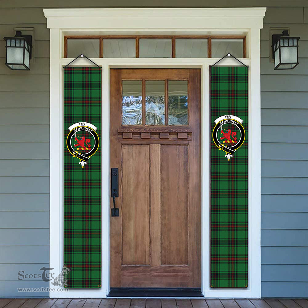 ScotsTee Shop Scottish Fife District Tartan Front Porch Sign Set, Hanging Banner Set