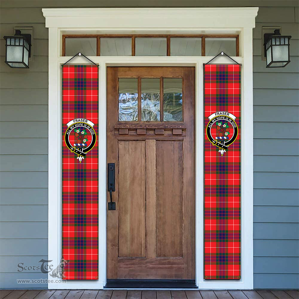 ScotsTee Shop Scottish Fraser Modern Tartan Front Porch Sign Set, Hanging Banner Set