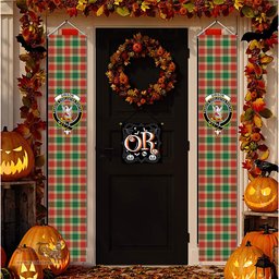 ScotsTee Shop Scottish Gibson Ancient Tartan Front Porch Sign Set, Hanging Banner Set