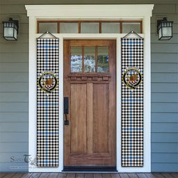 ScotsTee Shop Scottish Gladstanes Ancient Tartan Front Porch Sign Set, Hanging Banner Set