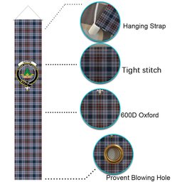 ScotsTee Shop Scottish Gayre Hunting Modern Tartan Front Porch Sign Set, Hanging Banner Set