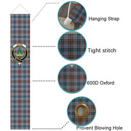 ScotsTee Shop Scottish Gayre Hunting Ancient Tartan Front Porch Sign Set, Hanging Banner Set