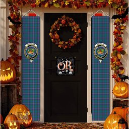 ScotsTee Shop Scottish Douglas SC Tartan Front Porch Sign Set, Hanging Banner Set