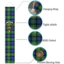ScotsTee Shop Scottish Gordon Old Ancient Tartan Front Porch Sign Set, Hanging Banner Set
