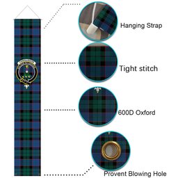 ScotsTee Shop Scottish Fergusson of Balquhidder Modern Tartan Front Porch Sign Set, Hanging Banner Set