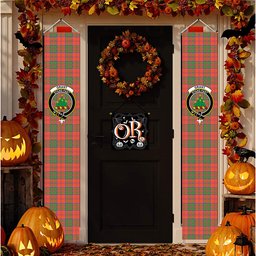 ScotsTee Shop Scottish Grant Ancient Tartan Front Porch Sign Set, Hanging Banner Set