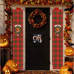 ScotsTee Shop Scottish Hay Modern Tartan Front Porch Sign Set, Hanging Banner Set