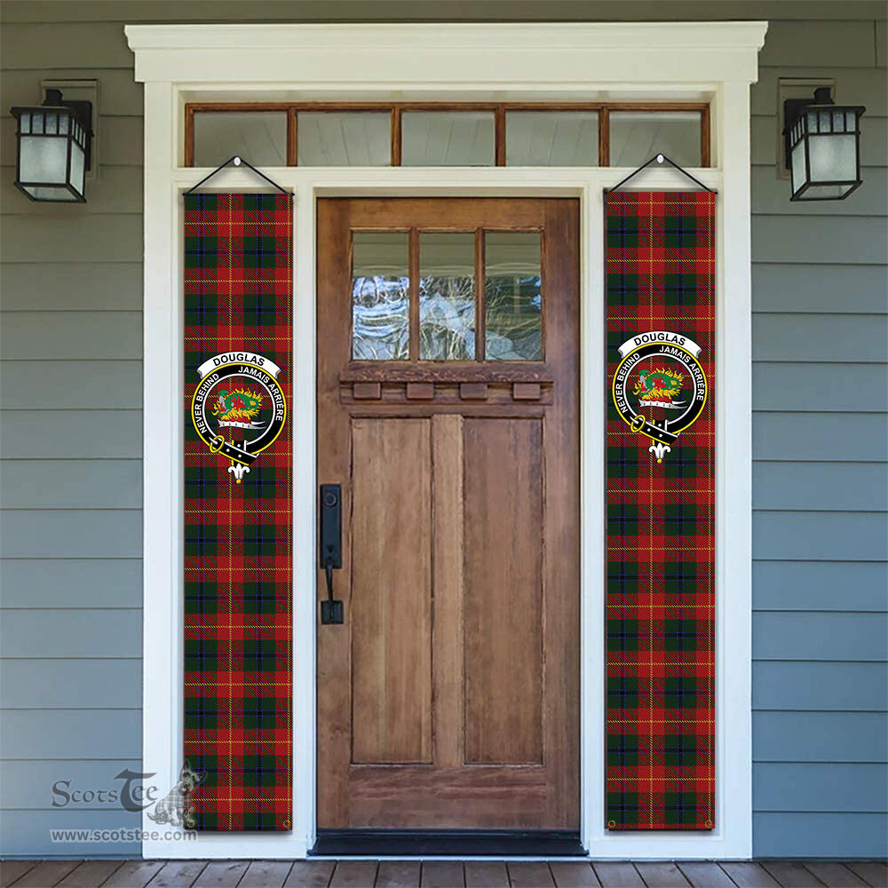 ScotsTee Shop Scottish Douglas of Roxburgh Tartan Front Porch Sign Set, Hanging Banner Set
