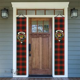 ScotsTee Shop Scottish Douglas of Roxburgh Tartan Front Porch Sign Set, Hanging Banner Set