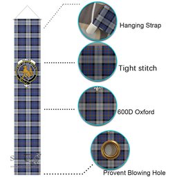 ScotsTee Shop Scottish Gillies Dress Blue Tartan Front Porch Sign Set, Hanging Banner Set