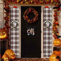 ScotsTee Shop Scottish Dunbar Plaid Ancient Tartan Front Porch Sign Set, Hanging Banner Set