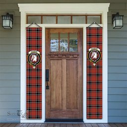 ScotsTee Shop Scottish Dunbar District Modern Tartan Front Porch Sign Set, Hanging Banner Set