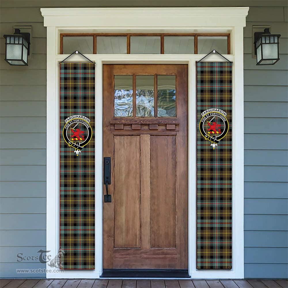 ScotsTee Shop Scottish Farquharson Weathered Tartan Front Porch Sign Set, Hanging Banner Set