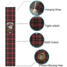 ScotsTee Shop Scottish Galbraith Maroon Ancient Tartan Front Porch Sign Set, Hanging Banner Set