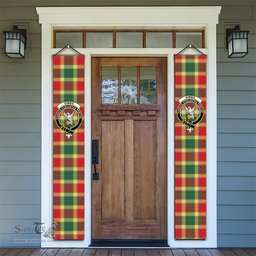 ScotsTee Shop Scottish Gibbs Modern Tartan Front Porch Sign Set, Hanging Banner Set